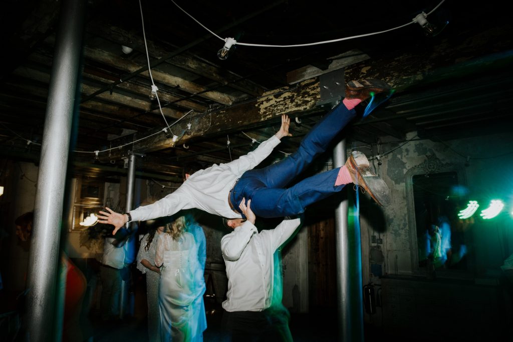 dancing wedding guests