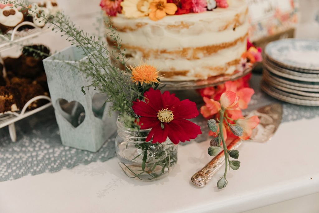 wedding cake with flowers