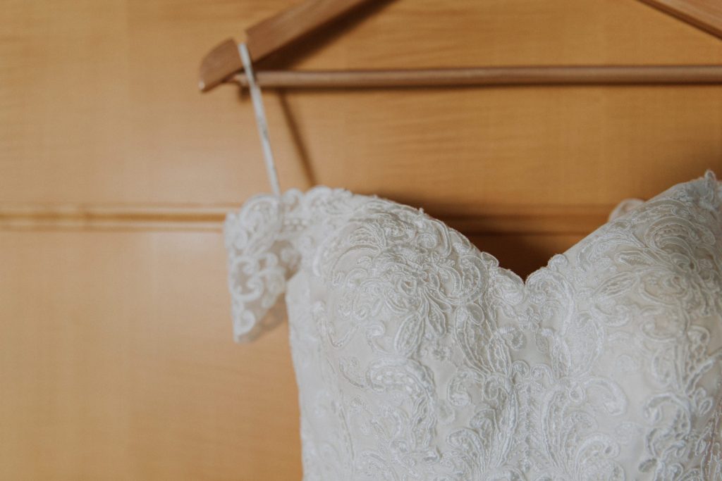 white lace wedding dress