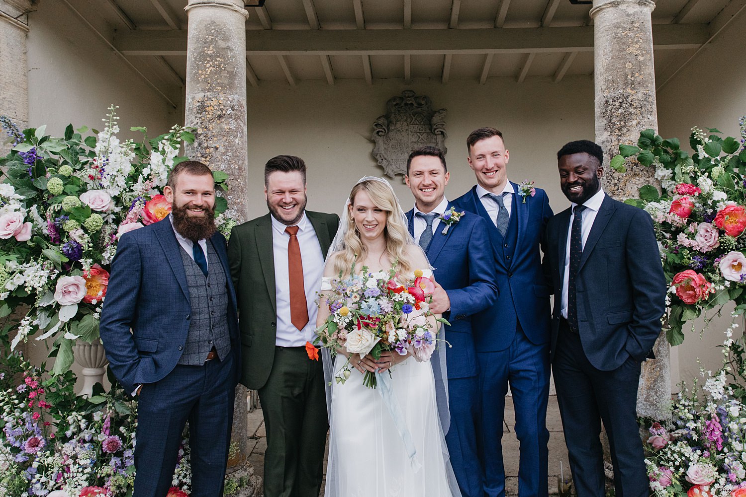 laughing wedding guests